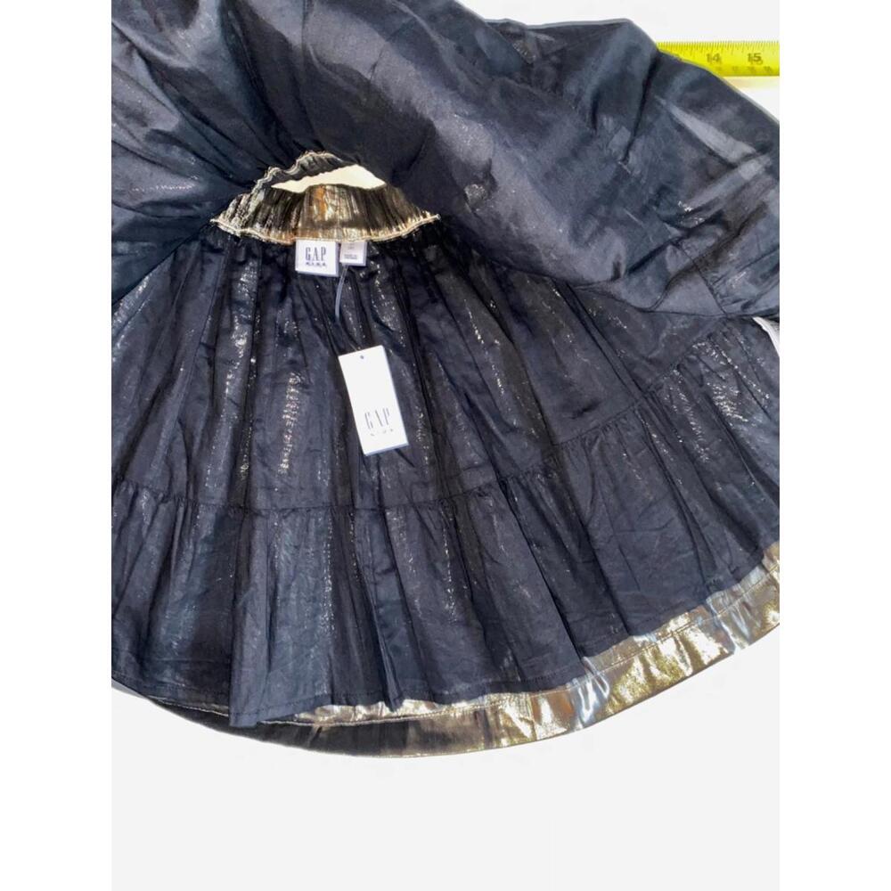 NWT Gap Kids Girls Bronze Metallic Lamé Mini Skirt Youth Size Medium 8 Lined - Picture 6 of 8